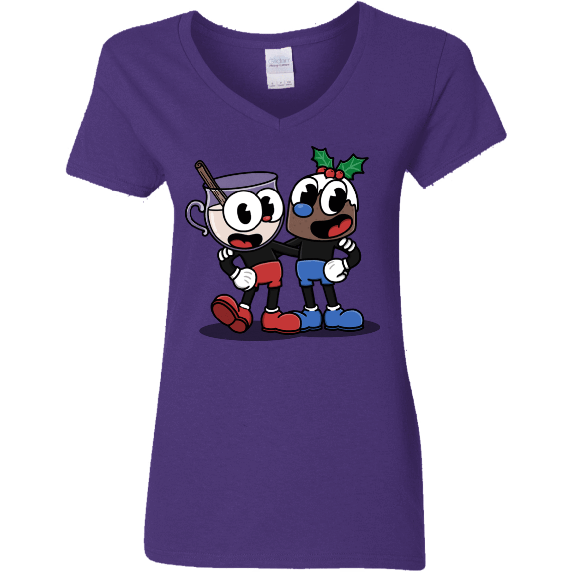 T-Shirts Purple / S Eggnoghead and Puddingman Women's V-Neck T-Shirt