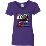 T-Shirts Purple / S Eggnoghead and Puddingman Women's V-Neck T-Shirt