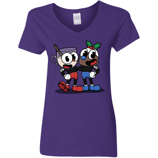 T-Shirts Purple / S Eggnoghead and Puddingman Women's V-Neck T-Shirt