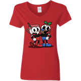 T-Shirts Red / S Eggnoghead and Puddingman Women's V-Neck T-Shirt