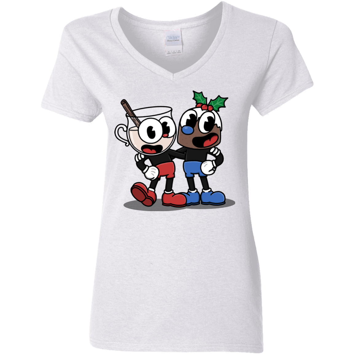 T-Shirts White / S Eggnoghead and Puddingman Women's V-Neck T-Shirt