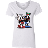 T-Shirts White / S Eggnoghead and Puddingman Women's V-Neck T-Shirt