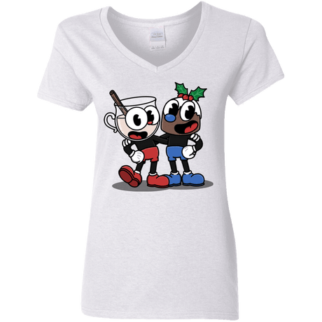 T-Shirts White / S Eggnoghead and Puddingman Women's V-Neck T-Shirt