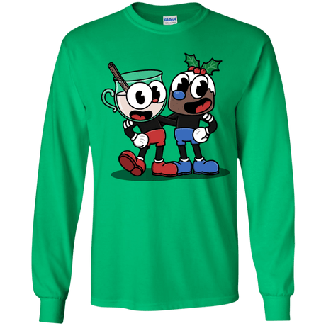T-Shirts Irish Green / YS Eggnoghead and Puddingman Youth Long Sleeve T-Shirt