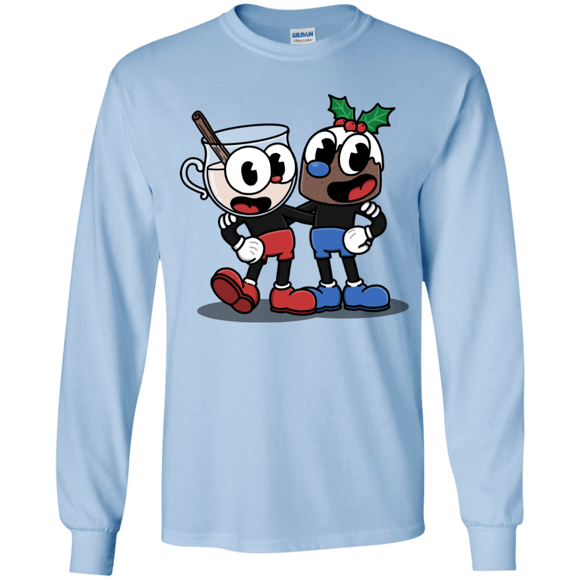 T-Shirts Light Blue / YS Eggnoghead and Puddingman Youth Long Sleeve T-Shirt