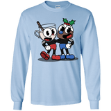 T-Shirts Light Blue / YS Eggnoghead and Puddingman Youth Long Sleeve T-Shirt