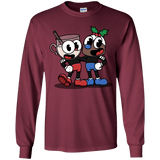 T-Shirts Maroon / YS Eggnoghead and Puddingman Youth Long Sleeve T-Shirt