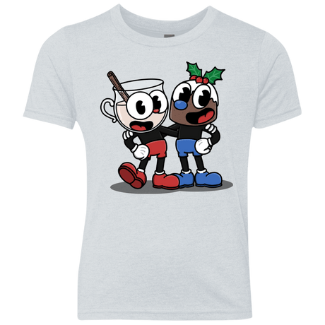 T-Shirts Heather White / YXS Eggnoghead and Puddingman Youth Triblend T-Shirt