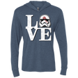 T-Shirts Indigo / X-Small Eight Seven Love Triblend Long Sleeve Hoodie Tee