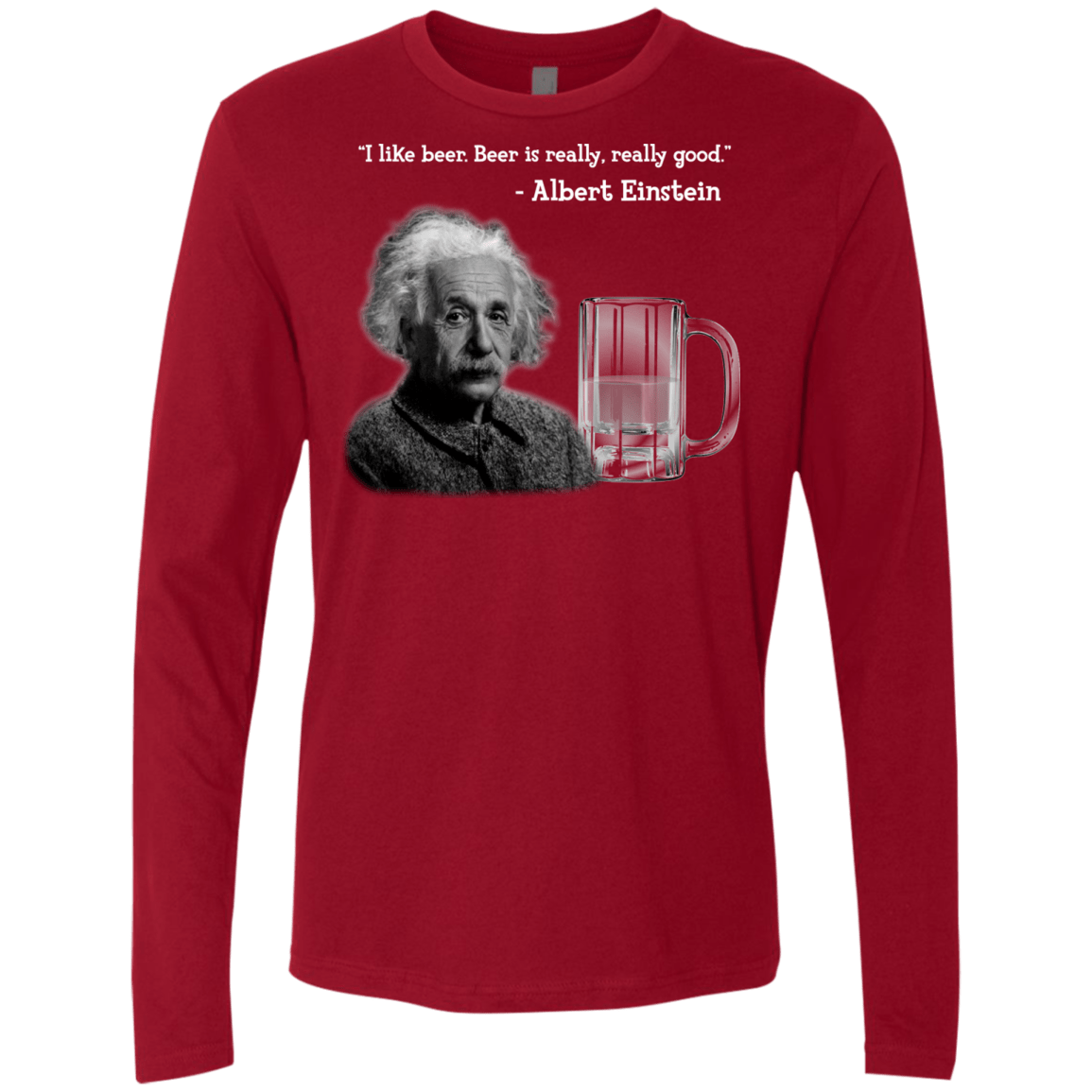 T-Shirts Cardinal / Small Einstein Men's Premium Long Sleeve