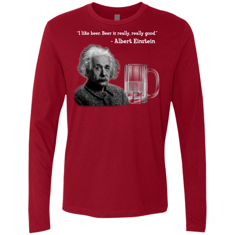 T-Shirts Cardinal / Small Einstein Men's Premium Long Sleeve