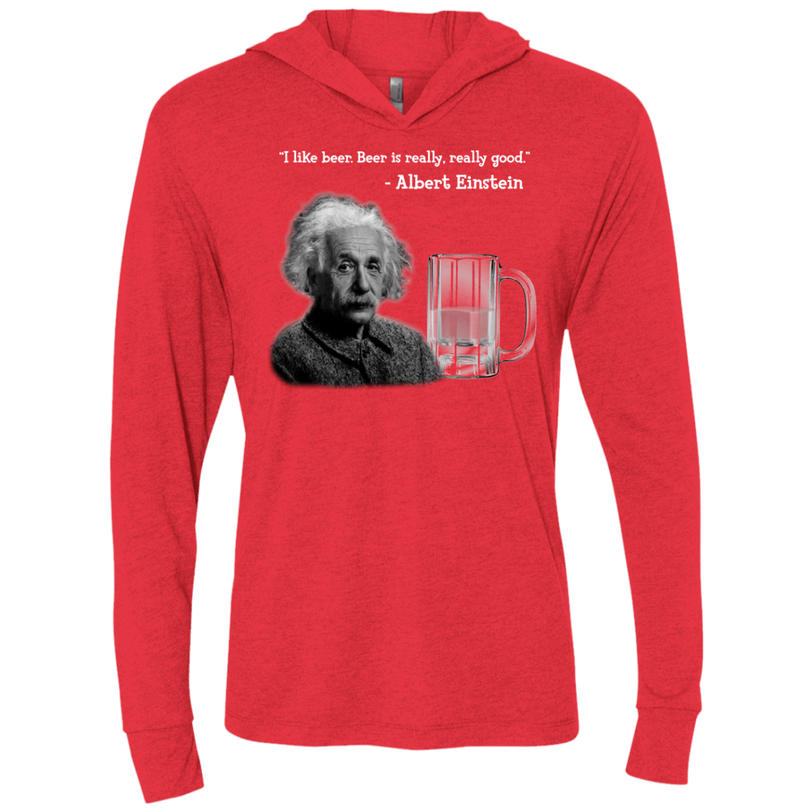 T-Shirts Vintage Red / X-Small Einstein Triblend Long Sleeve Hoodie Tee