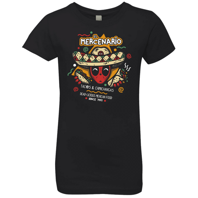 T-Shirts Black / YXS El Mercenario Mexican Food Girls Premium T-Shirt