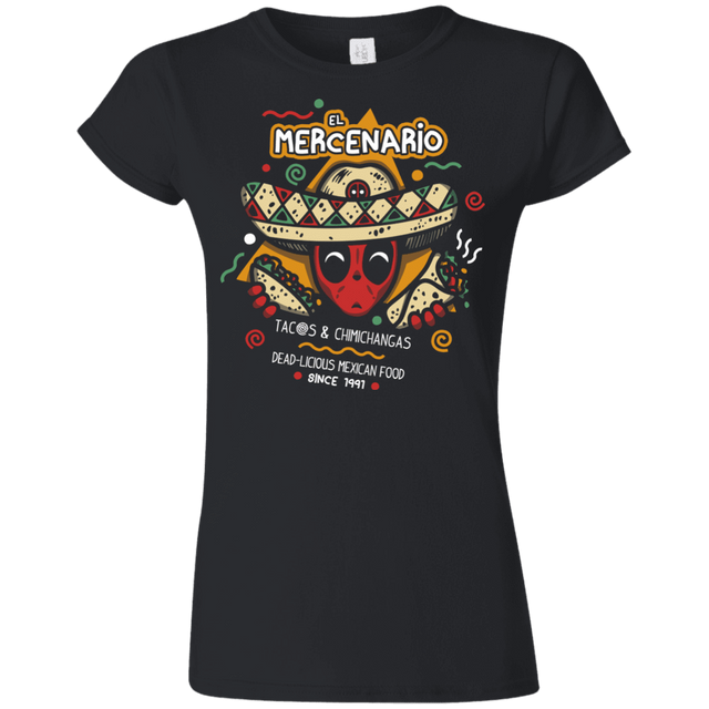 T-Shirts Black / S El Mercenario Mexican Food Junior Slimmer-Fit T-Shirt