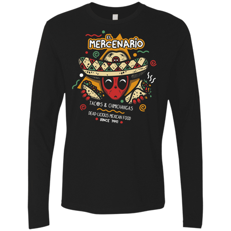 T-Shirts Black / S El Mercenario Mexican Food Men's Premium Long Sleeve