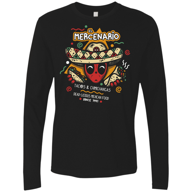 T-Shirts Black / S El Mercenario Mexican Food Men's Premium Long Sleeve