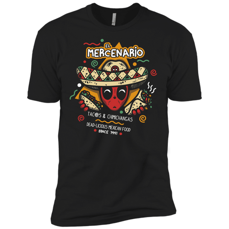 T-Shirts Black / X-Small El Mercenario Mexican Food Men's Premium T-Shirt
