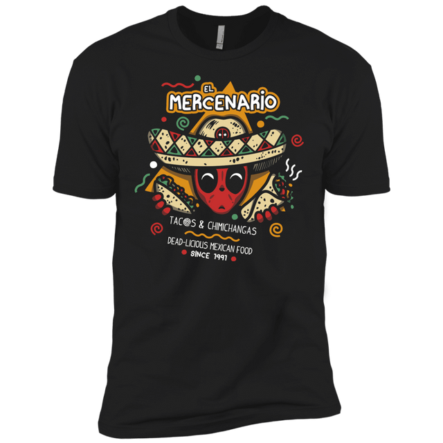 T-Shirts Black / X-Small El Mercenario Mexican Food Men's Premium T-Shirt
