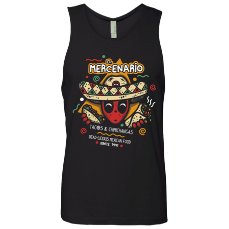 T-Shirts Black / S El Mercenario Mexican Food Men's Premium Tank Top