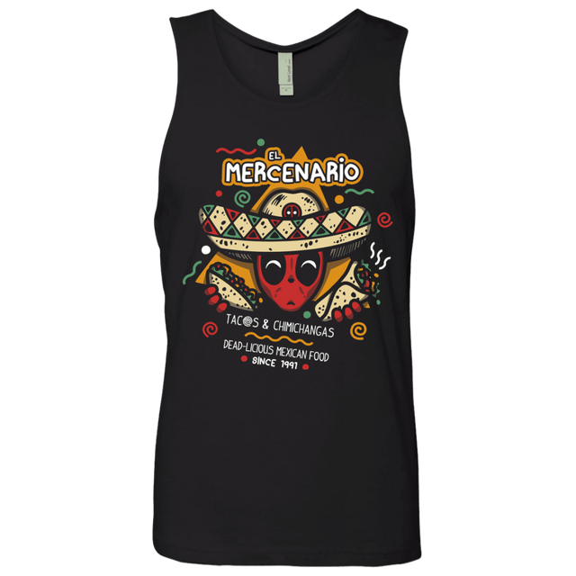 T-Shirts Black / S El Mercenario Mexican Food Men's Premium Tank Top