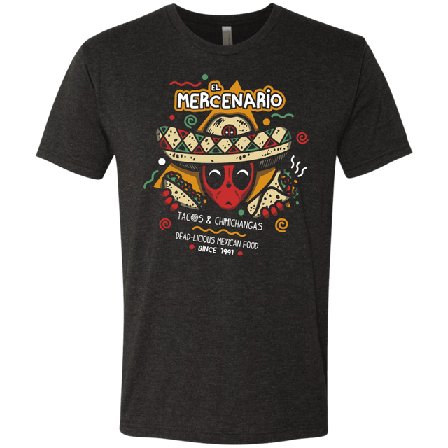 T-Shirts Vintage Black / S El Mercenario Mexican Food Men's Triblend T-Shirt