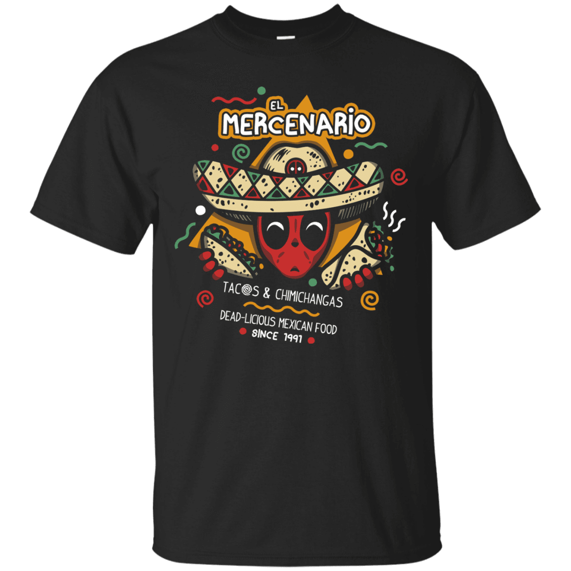 T-Shirts Black / S El Mercenario Mexican Food T-Shirt