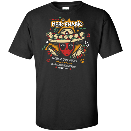 T-Shirts Black / XLT El Mercenario Mexican Food Tall T-Shirt