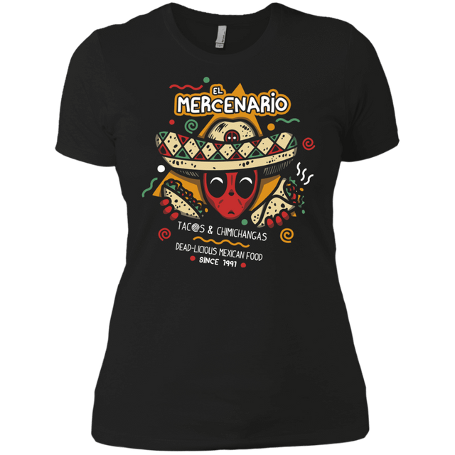 T-Shirts Black / X-Small El Mercenario Mexican Food Women's Premium T-Shirt