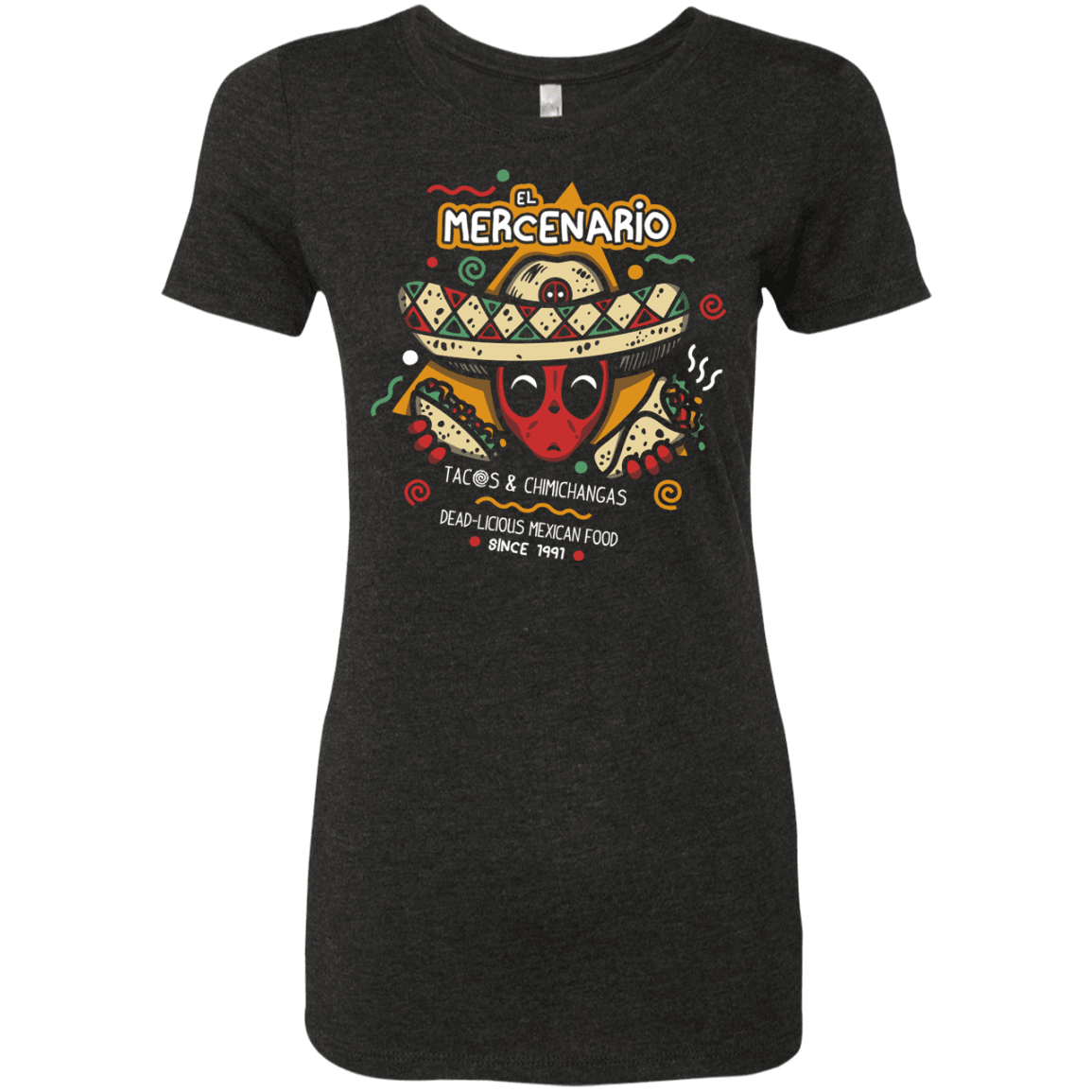 T-Shirts Vintage Black / S El Mercenario Mexican Food Women's Triblend T-Shirt