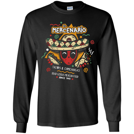 T-Shirts Black / YS El Mercenario Mexican Food Youth Long Sleeve T-Shirt