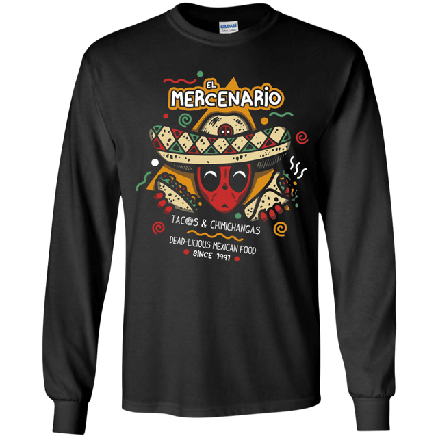 T-Shirts Black / YS El Mercenario Mexican Food Youth Long Sleeve T-Shirt