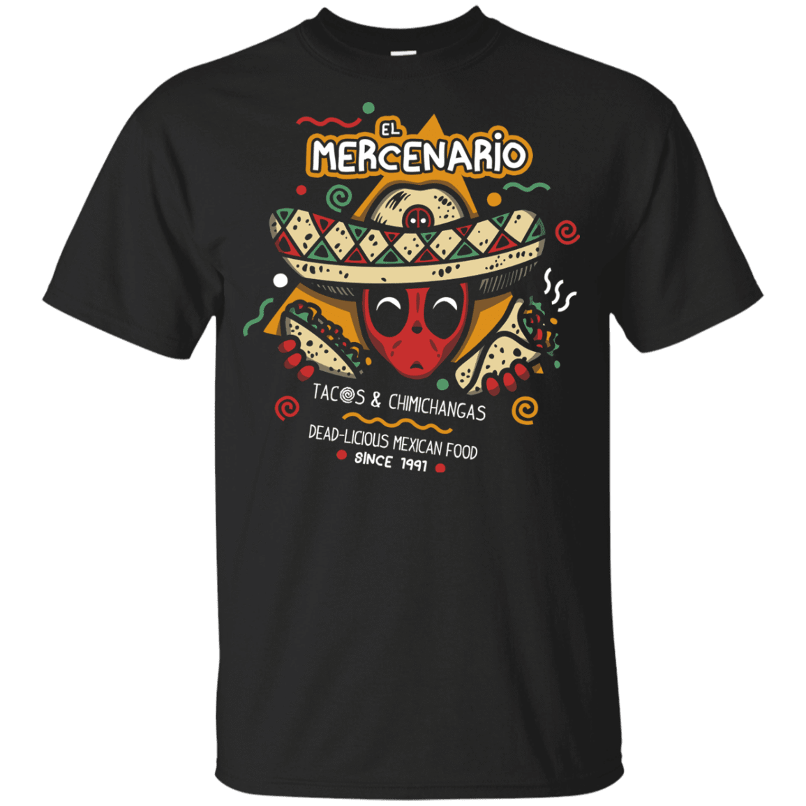 T-Shirts Black / YXS El Mercenario Mexican Food Youth T-Shirt