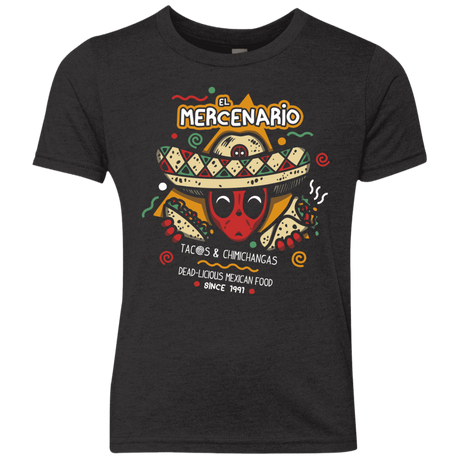 T-Shirts Vintage Black / YXS El Mercenario Mexican Food Youth Triblend T-Shirt