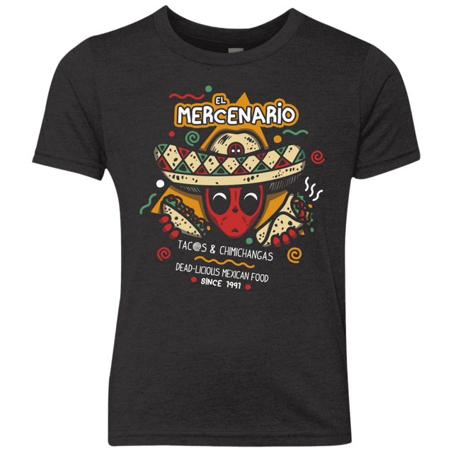 T-Shirts Vintage Black / YXS El Mercenario Mexican Food Youth Triblend T-Shirt