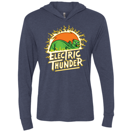 T-Shirts Vintage Navy / X-Small Electric Thunder Triblend Long Sleeve Hoodie Tee