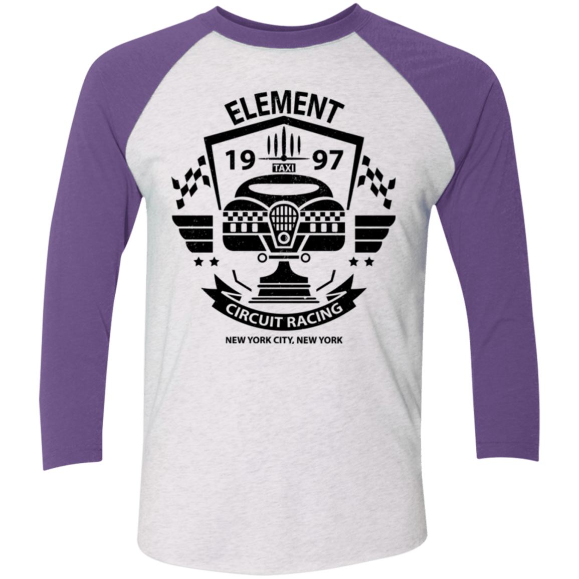 T-Shirts Heather White/Purple Rush / X-Small Element Circuit Men's Triblend 3/4 Sleeve
