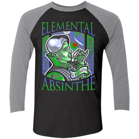 T-Shirts Vintage Black/Premium Heather / X-Small Elemental Absinthe Men's Triblend 3/4 Sleeve