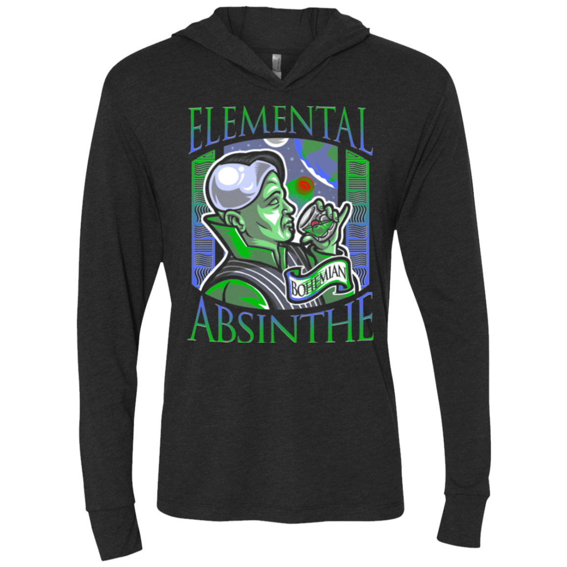 T-Shirts Vintage Black / X-Small Elemental Absinthe Triblend Long Sleeve Hoodie Tee