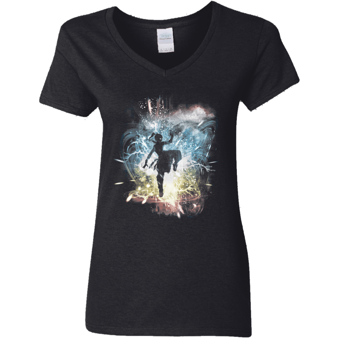 T-Shirts Black / S Elemental Storm-Korra Women's V-Neck T-Shirt