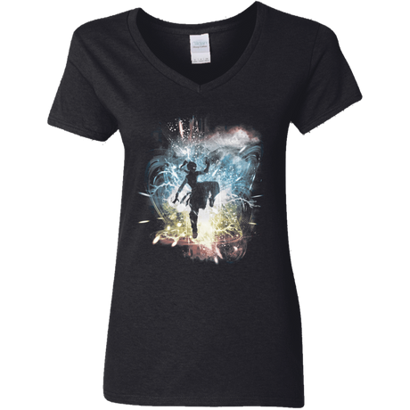 T-Shirts Black / S Elemental Storm-Korra Women's V-Neck T-Shirt