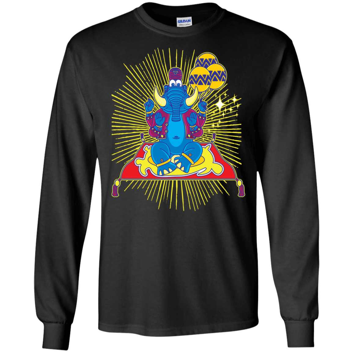 T-Shirts Black / S Elephant God Men's Long Sleeve T-Shirt