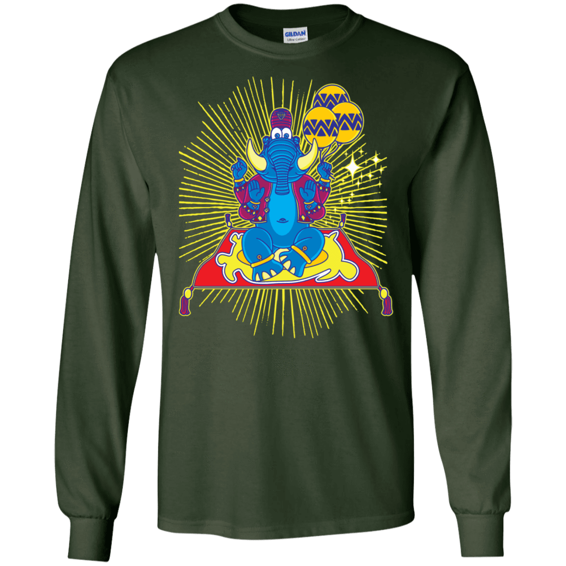 T-Shirts Forest Green / S Elephant God Men's Long Sleeve T-Shirt