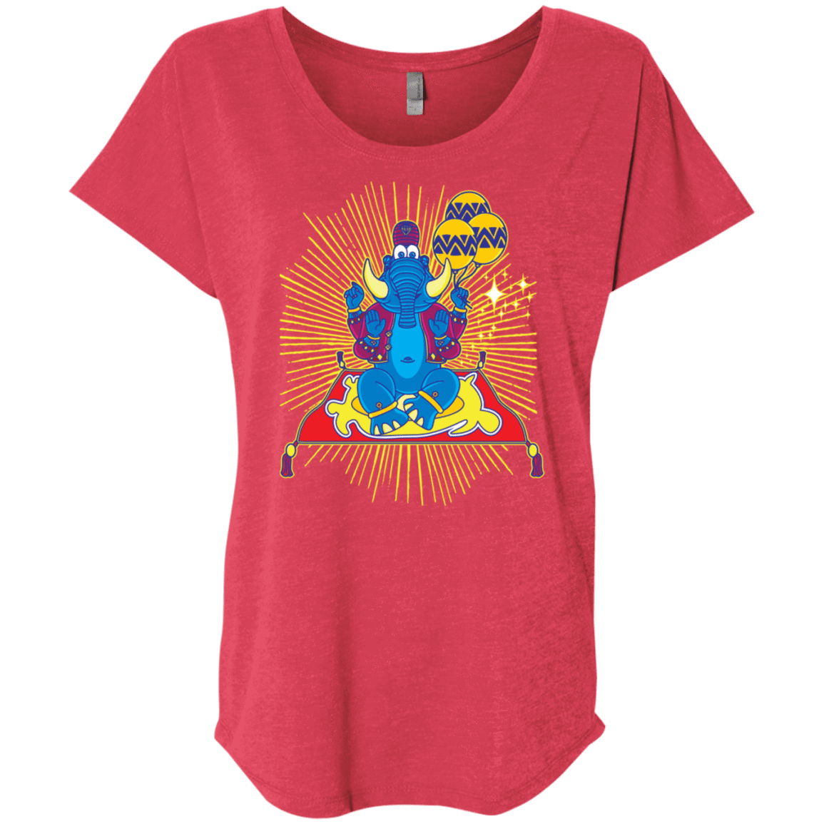 T-Shirts Vintage Red / X-Small Elephant God Triblend Dolman Sleeve