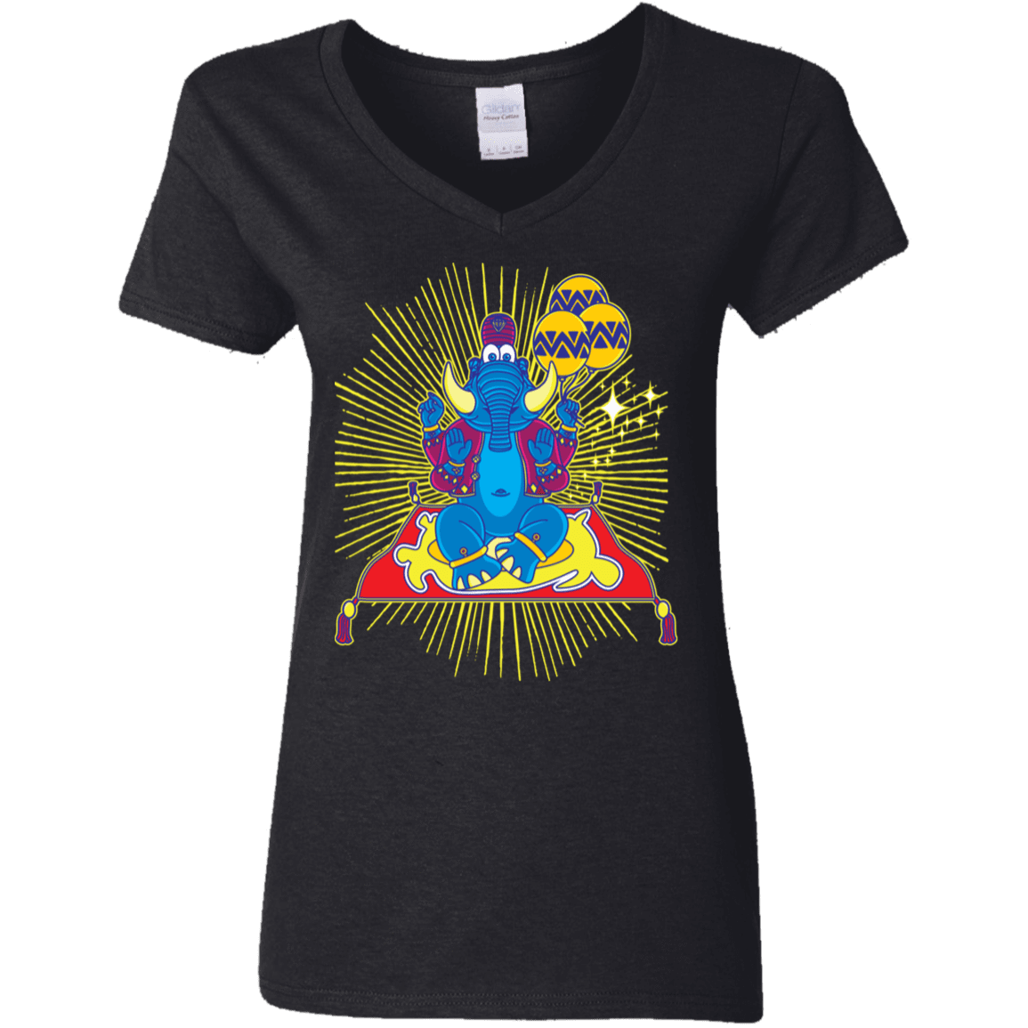 T-Shirts Black / S Elephant God Women's V-Neck T-Shirt