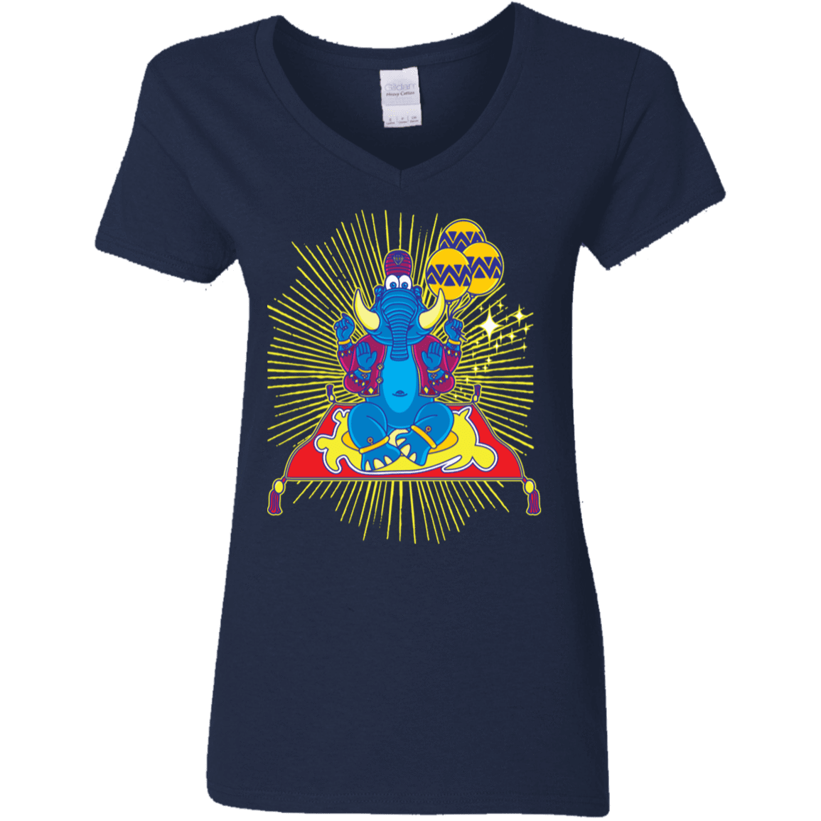 T-Shirts Navy / S Elephant God Women's V-Neck T-Shirt