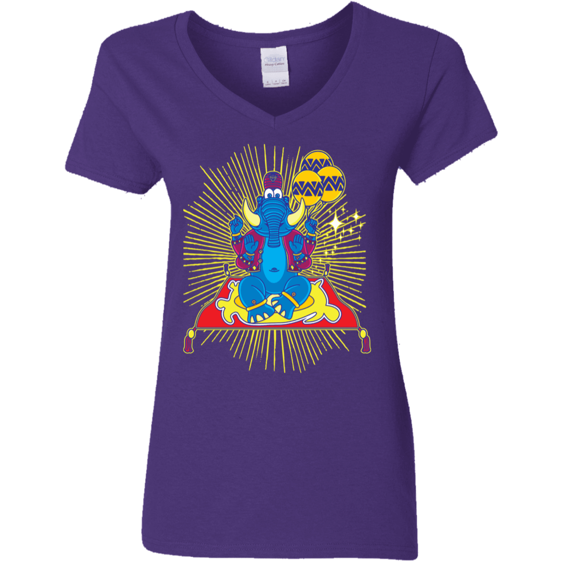 T-Shirts Purple / S Elephant God Women's V-Neck T-Shirt