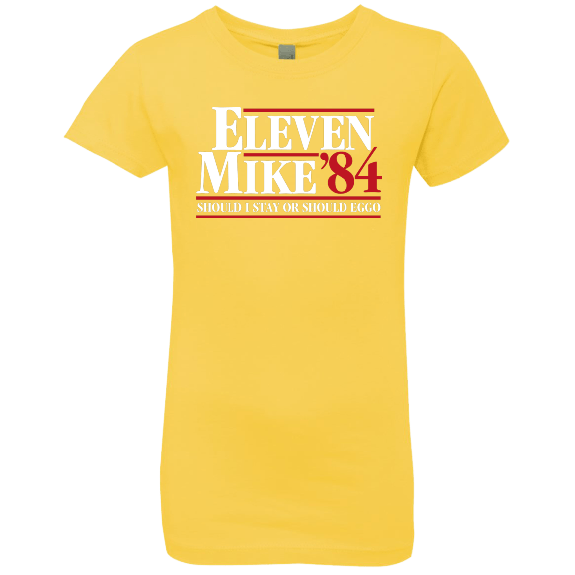 T-Shirts Vibrant Yellow / YXS Eleven Mike 84 - Should I Stay or Should Eggo Girls Premium T-Shirt