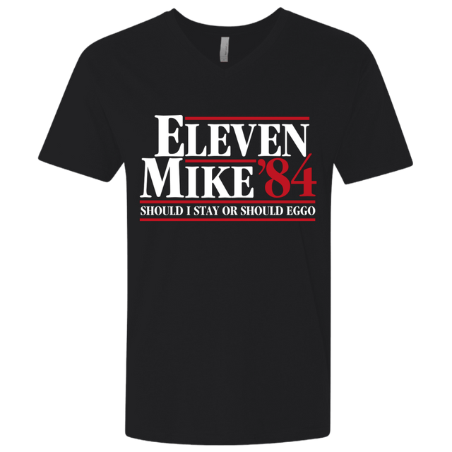 T-Shirts Black / X-Small Eleven Mike 84 - Should I Stay or Should Eggo Men's Premium V-Neck
