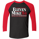 T-Shirts Vintage Black/Vintage Red / X-Small Eleven Mike 84 - Should I Stay or Should Eggo Men's Triblend 3/4 Sleeve