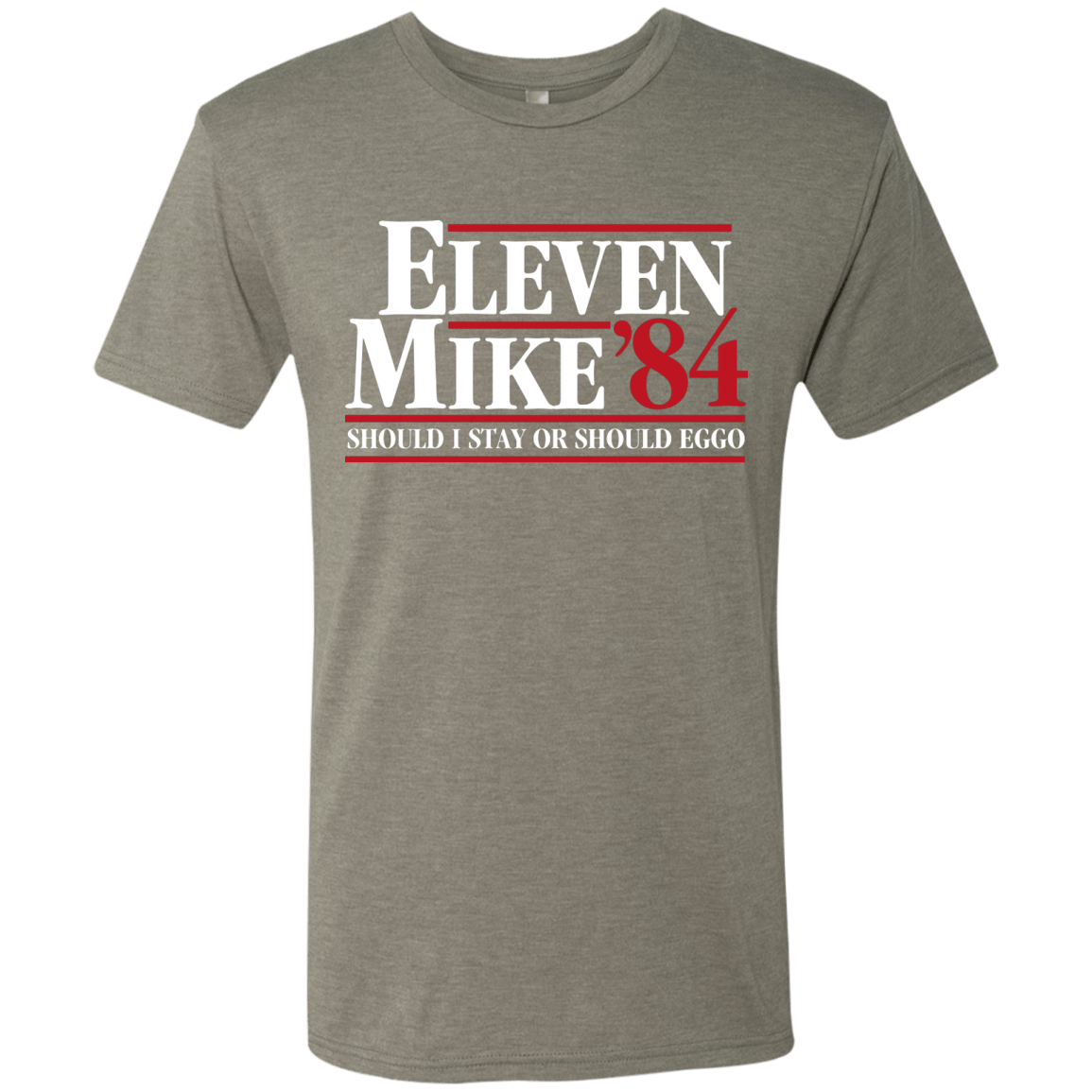 T-Shirts Venetian Grey / Small Eleven Mike 84 - Should I Stay or Should Eggo Men's Triblend T-Shirt